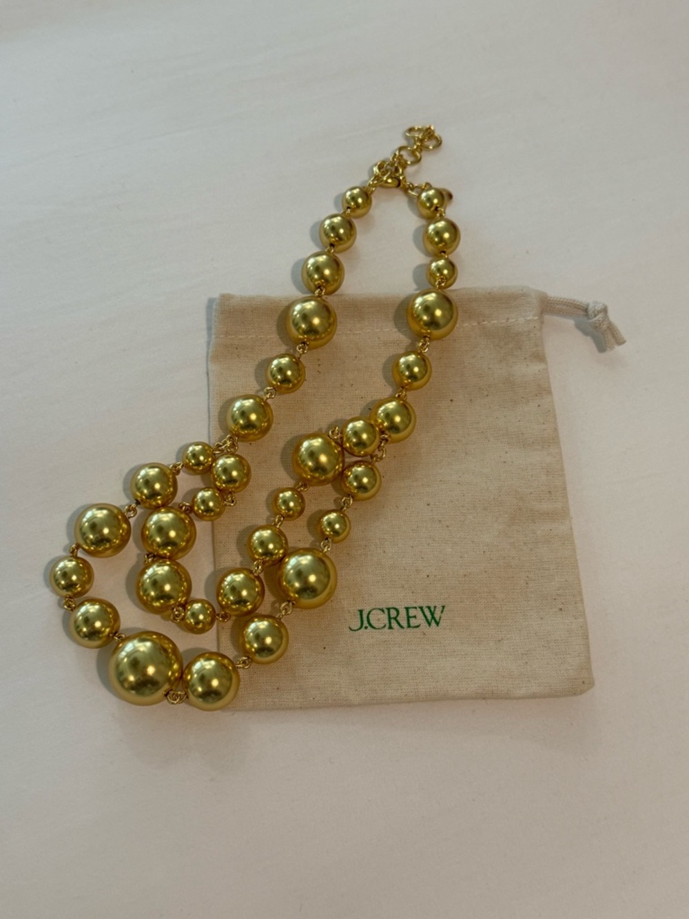 J. Crew Shiny Gold Graduated Bead Necklace